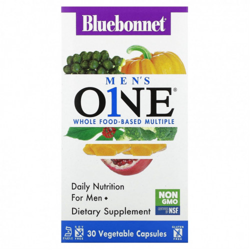 Bluebonnet Nutrition, Men's One, 30 растительных капсул