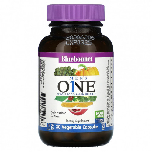 Bluebonnet Nutrition, Men's One, 30 растительных капсул