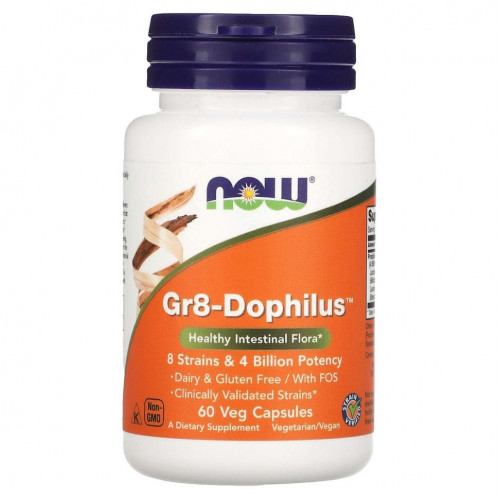 NOW Foods, Gr8-Dophilus, 60 растительных капсул