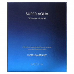 Missha, Super Aqua Ultra Hyalron, набор для увлажнения кожи, 4 продукта