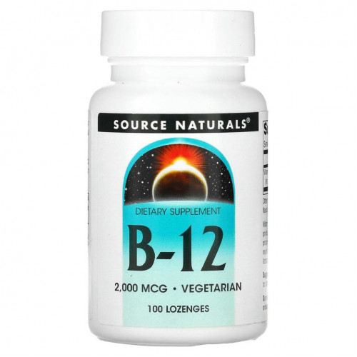 Source Naturals, B-12, 2000 мкг, 100 леденцов