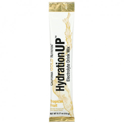 California Gold Nutrition, HydrationUP, смесь для приготовления электролитического напитка, тропические фрукты, 20 пакетиков, 4,8 г (0,17 унции) в каждом