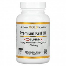 California Gold Nutrition, SUPERBA2™, масло криля премиального качества, 1000 мг, 60 мягких таблеток