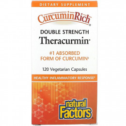 Natural Factors, Препарат CurcuminRich, Double Strength Theracurmin, 120 вегетарианских капсул