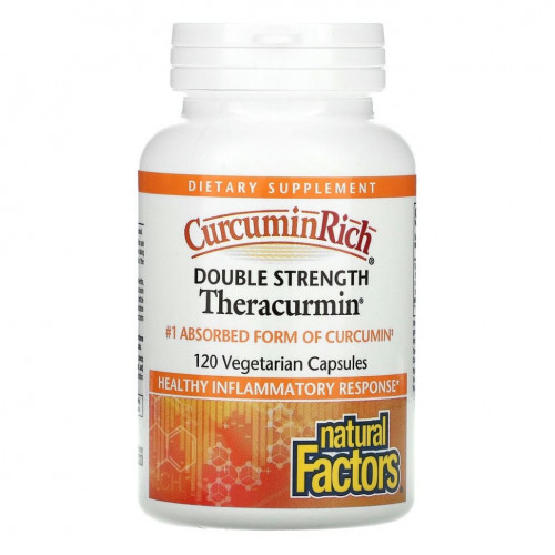 Natural Factors, Препарат CurcuminRich, Double Strength Theracurmin, 120 вегетарианских капсул