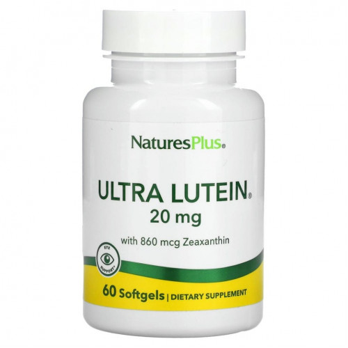 NaturesPlus, Ultra Lutein, лютеин с зеаксантином, 20 мг, 60 капсул