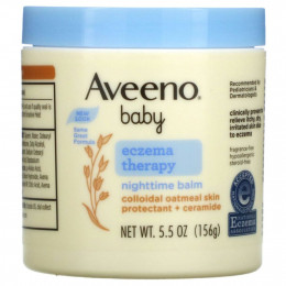 Aveeno, ночной бальзам для облегчения симптомов экземы у детей, без отдушки, 156 г (5,5 унции)