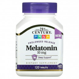 21st Century, Melatonin, Prolonged Release, 10 mg , 120 Tablets