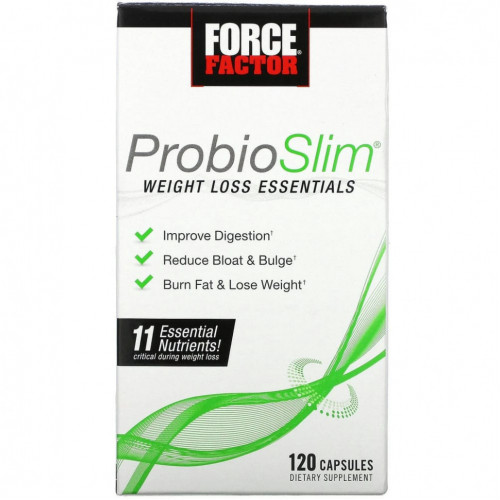 Force Factor, ProbioSlim, незаменимые питательные вещества для снижения веса, 120 капсул