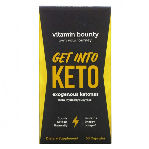 Vitamin Bounty, Get Into Keto, экзогенные кетоны, 60 капсул