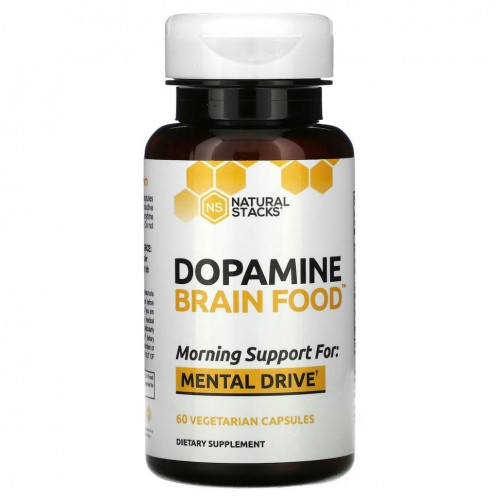 Natural Stacks, Dopamine Brain Food, 60 вегетарианских капсул