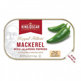 King Oscar, Royal Fillets, Mackerel With Jalapeno Peppers, 4.05 oz ( 115 g)