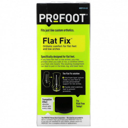 Profoot, Flat Fix, адаптивная поддержка свода стопы, для мужчин 8–13 лет, 1 пара