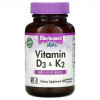 Bluebonnet Nutrition, витамины D3 и K2, 60 вегетарианских капсул