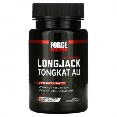 Force Factor, Longjack Tongkat Ali, эврикома длиннолистная, 500 мг, 30 капсул