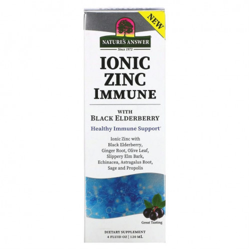 Nature's Answer, Ionic Zinc Immune с черной бузиной, 120 мл (4 жидк. Унции)