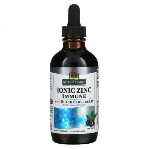 Nature's Answer, Ionic Zinc Immune с черной бузиной, 120 мл (4 жидк. Унции)