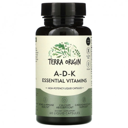 Terra Origin, ADK Essential Vitamins, 60 жидких капсул