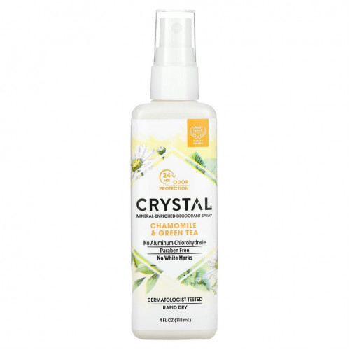 Crystal Body Deodorant, Минеральный дезодорант-спрей с ромашкой и зеленым чаем, 118 мл (4 жидких унции)