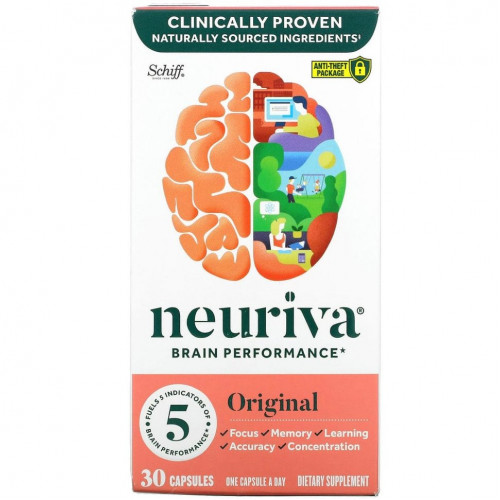 Schiff, Neuriva Brain Performance, оригинальный продукт, 30 капсул