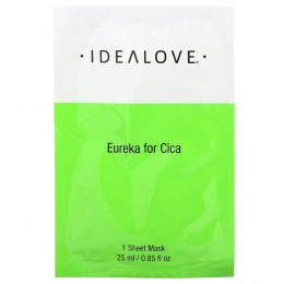 Idealove, Eureka for Cica, тканевая косметическая маска с экстрактом готу кола, 1 шт., 25 мл (0,85 жидк. унции)