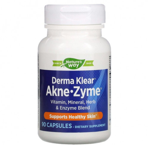 Enzymatic Therapy, Derma Klear Akne-Zyme, для здоровья кожи, 90 капсул