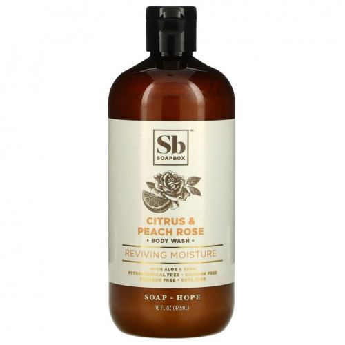 Soapbox, Reviving Moisture, Body Wash, Citrus & Peach Rose, 16 fl oz (473 ml)