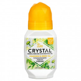 Crystal Body Deodorant, Натуральный шариковый дезодорант с ромашкой и зеленым чаем, 2,25 жидкой унции (66 мл)