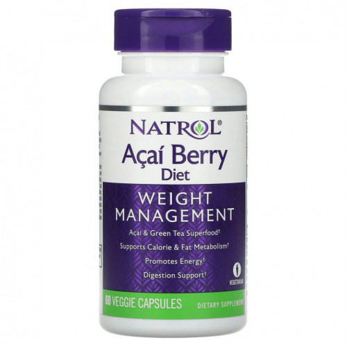 Natrol, Acai Berry Diet, для коррекции веса, 60 вегетарианских капсул