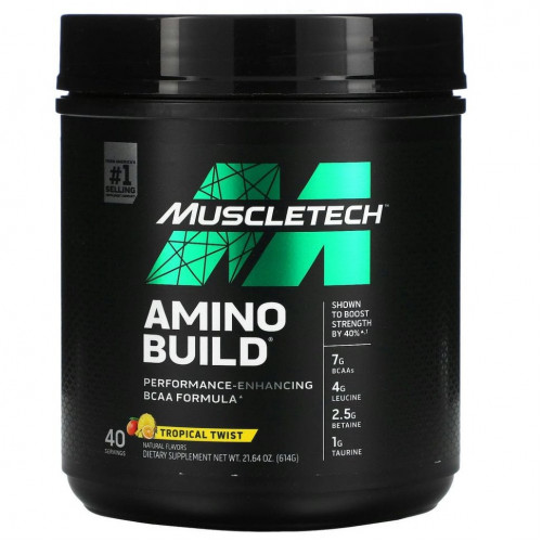 Muscletech, Amino Build, со вкусом тропических фруктов, 614 г (21,64 унции)