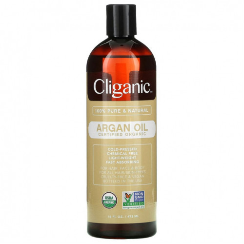 Cliganic, Органическое аргановое масло, 473 мл (16 жидк. Унций)