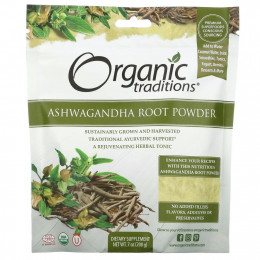 Organic Traditions, Порошок из корня ашваганды, 200 г (7 унций)