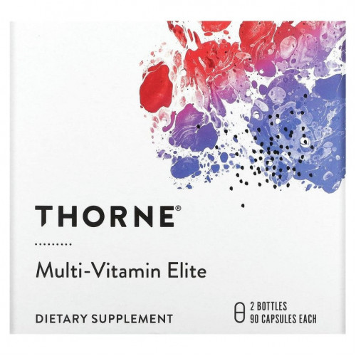 Thorne Research, Multi-Vitamin Elite, мультивитамины для приема утром и вечером, 2 флакона, по 90 капсул