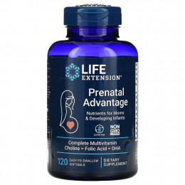 Life Extension, Prenatal Advantage, 120 легко проглатываемых капсул