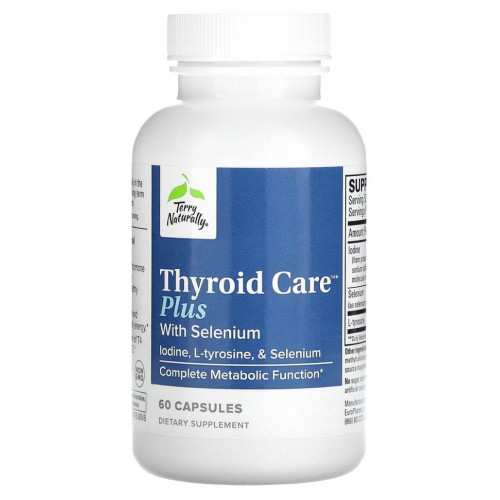 Terry Naturally, Thyroid Care Plus, забота о щитовидной железе, 60 капсул