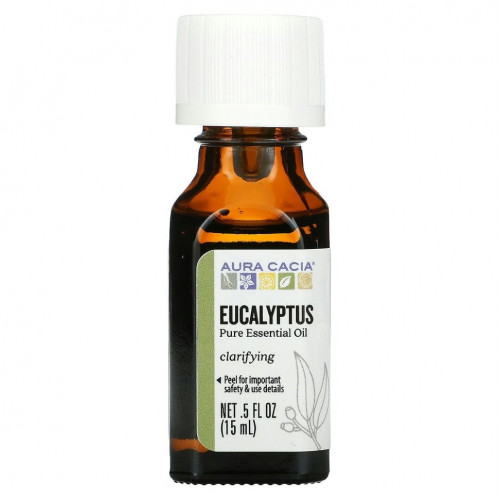 Aura Cacia, Pure Essential Oil, Eucalyptus, 0.5 fl oz (15 ml)