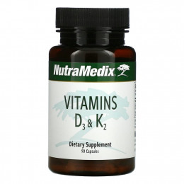 NutraMedix, витамины D3 и K2, 90 капсул