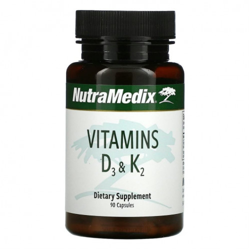 NutraMedix, витамины D3 и K2, 90 капсул