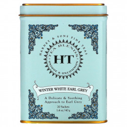 Harney & Sons, HT Tea Blends, зимний белый чай Эрл Грей, 20 пакетиков, 40 г (1,4 унции)