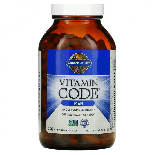 Garden of Life, Vitamin Code, мультивитамины из цельных продуктов для мужчин, 240 вегетарианских капсул