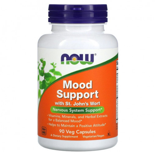 NOW Foods, Mood Support со зверобоем, 90 растительных капсул