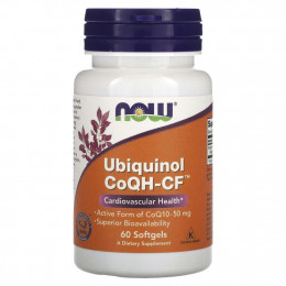 NOW Foods, Убихинол CoQH-CF, 60 гелевых капсул