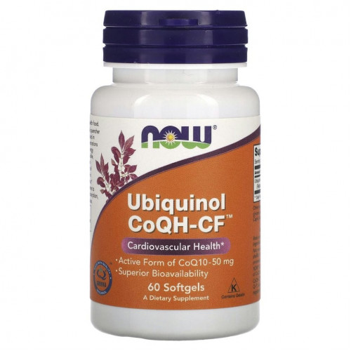 NOW Foods, Убихинол CoQH-CF, 60 гелевых капсул