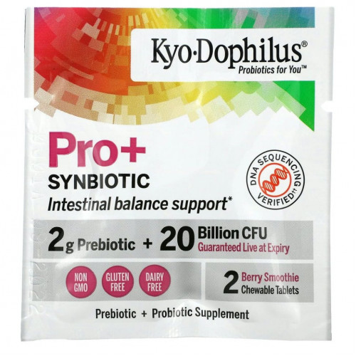 Kyolic, Kyo-Dophilus, Pro+Synbiotic, 20 Billion CFU, Berry Smoothie, 50 Chewable Tablets