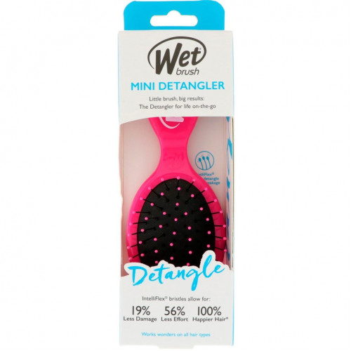 Wet Brush, мини-расческа для облегчения расчесывания, розовая, 1 шт.