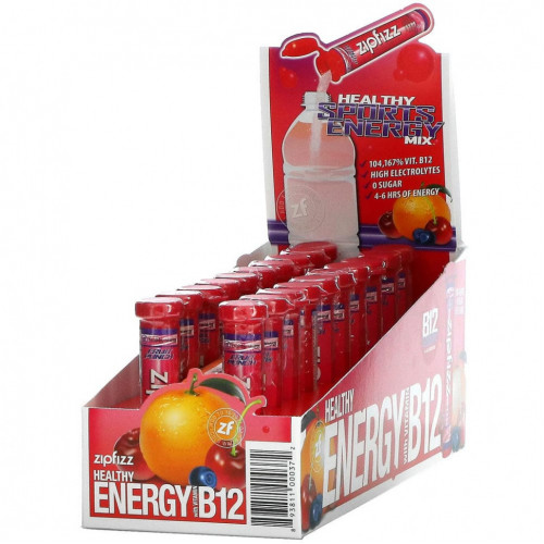 Zipfizz, Healthy Energy Mix With Vitamin B12, Fruit Punch, 20 Tubes, 0.39 oz (11 g) Each