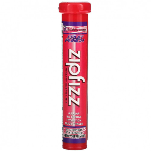 Zipfizz, Healthy Energy Mix With Vitamin B12, Fruit Punch, 20 Tubes, 0.39 oz (11 g) Each