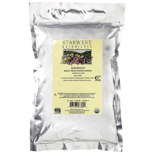 Starwest Botanicals, Порошок из ячменя, органический, 453,6 г (1 фунт)