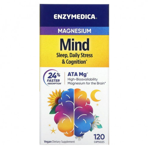 Enzymedica, Магний, для разума, 120 капсул