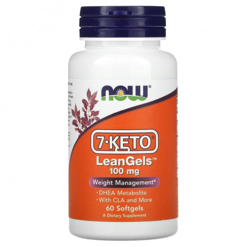 NOW Foods, 7-Keto, LeanGels, 100 мг, 60 мягких желатиновых капсул